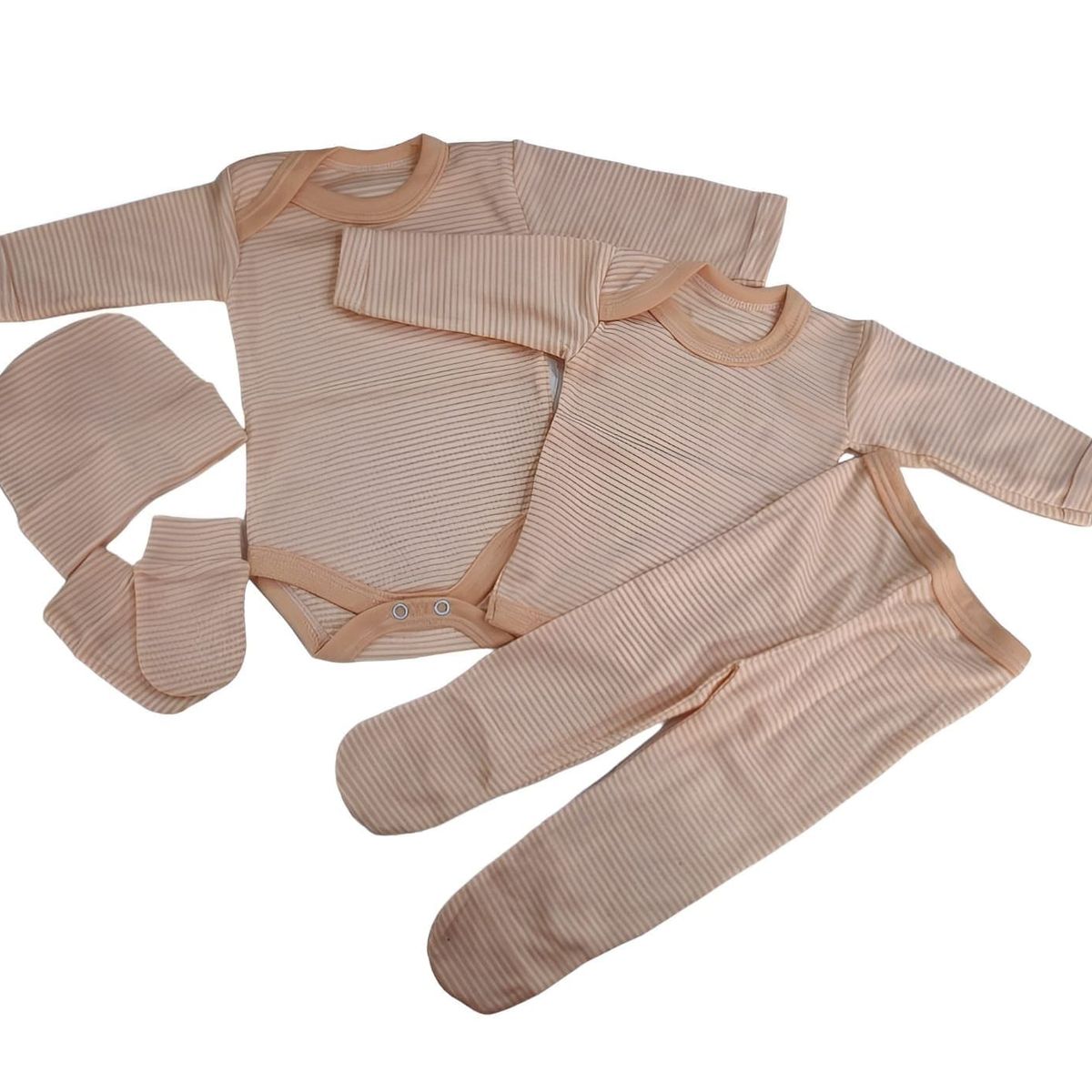 AGW - Pack 3 Ajuar Bebé Rayas (niña). 15 Unidades