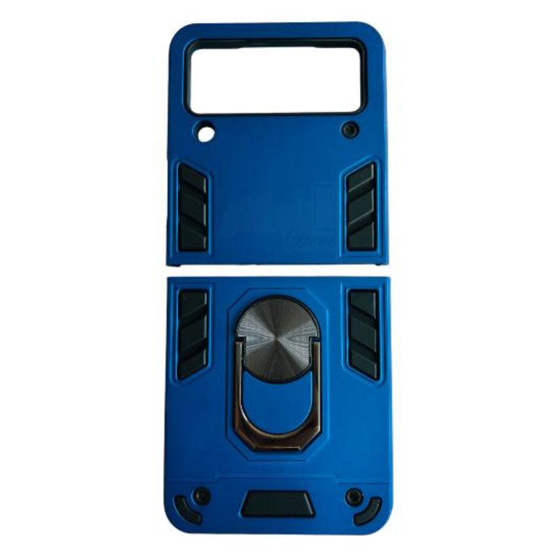 GENERICO - Carcasa Para Samsung Z Flip 3/4 Anti Golpes Anillo Antishock Azul Rey