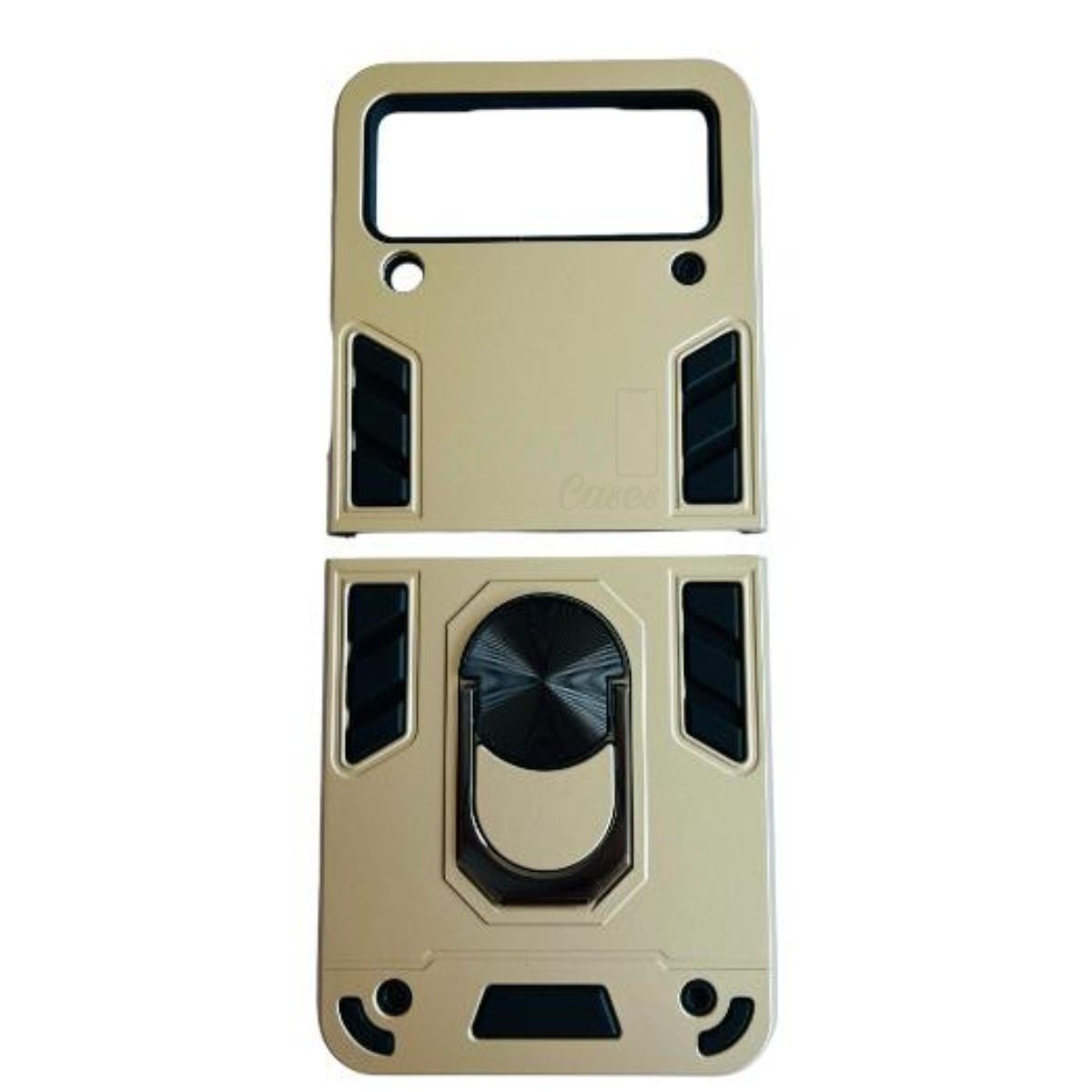 GENERICO - Carcasa Para Samsung Z Flip 3/4 Anti Golpes Anillo Antishock Dorado