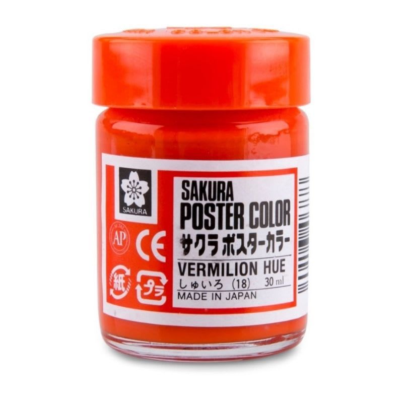 SAKURA - Témpera Profesional Poster Color Sakura Bermellón 30ml