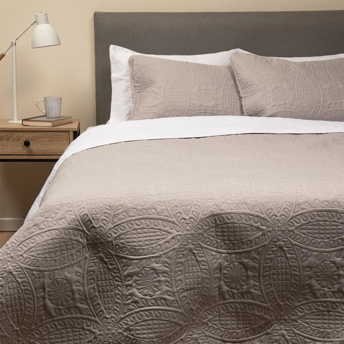 CASATUA - Cubrecama Quilt Reversible + fundas Almohada King/S King - Blanco - Super King