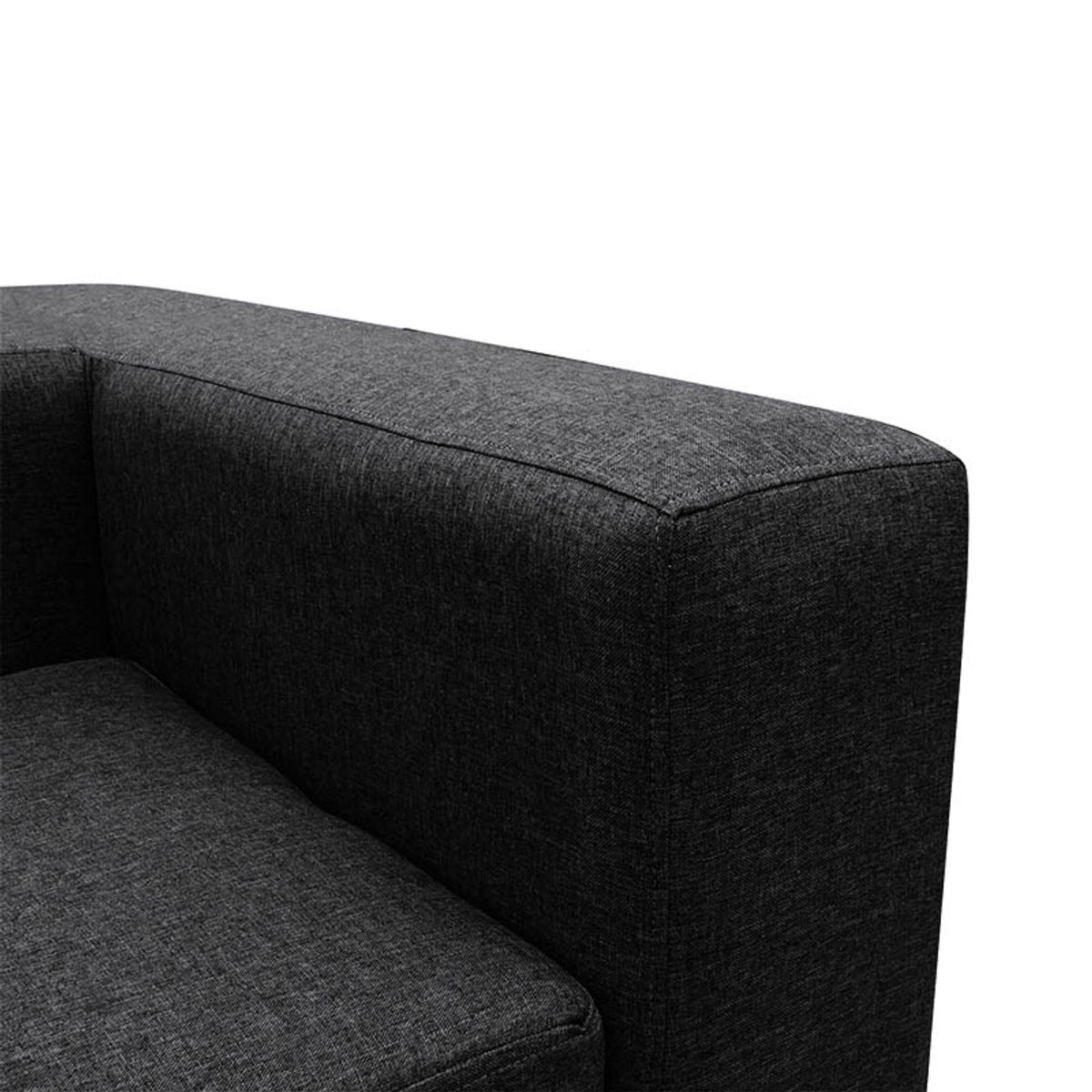 SOFAS HOME - SECCIONAL ROMA CHENILLE TIPO LINO NEGRO 3 CUERPOS