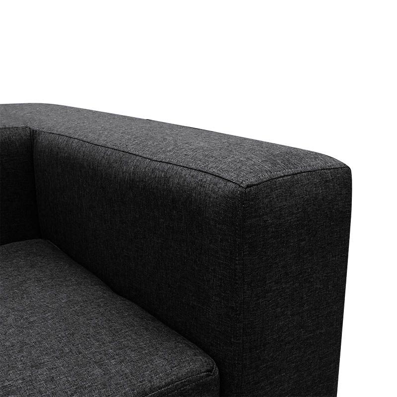 SOFAS HOME - SECCIONAL ROMA CHENILLE TIPO LINO NEGRO 3 CUERPOS