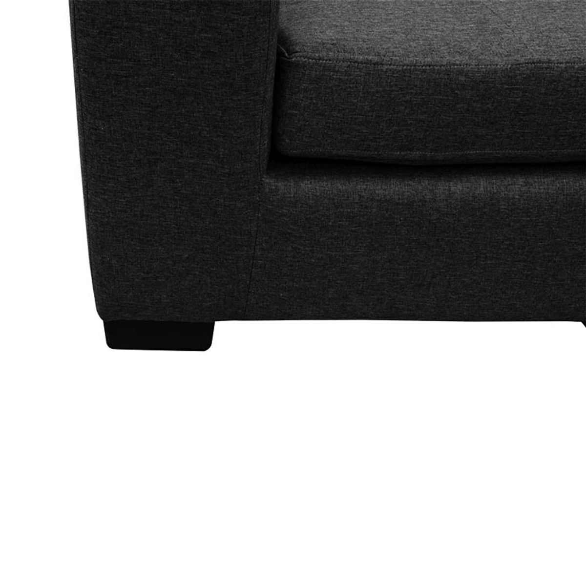 SOFAS HOME - SECCIONAL ROMA CHENILLE TIPO LINO NEGRO 3 CUERPOS