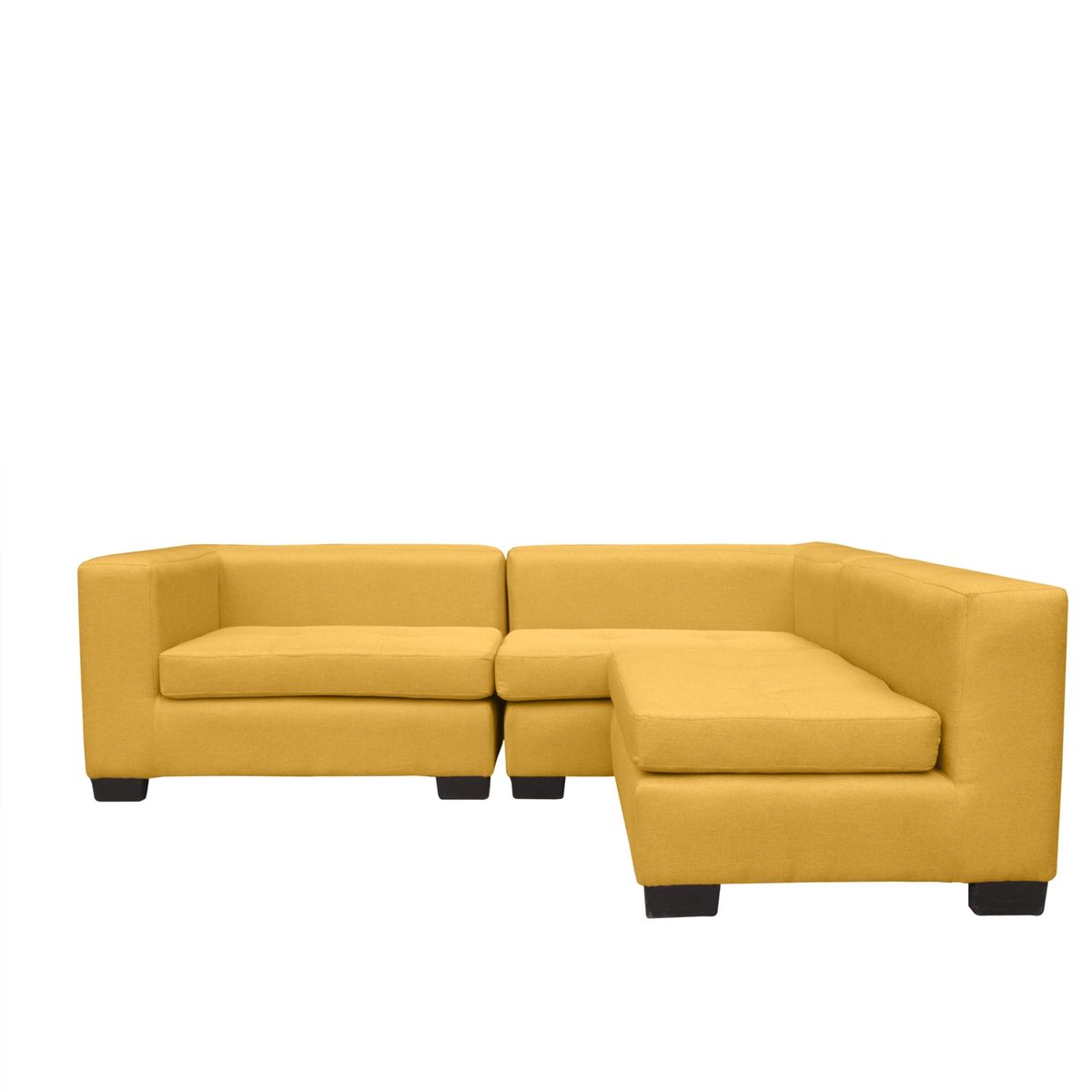 SOFAS HOME - SECCIONAL ROMA FELPA AMBARINO 3 CUERPOS