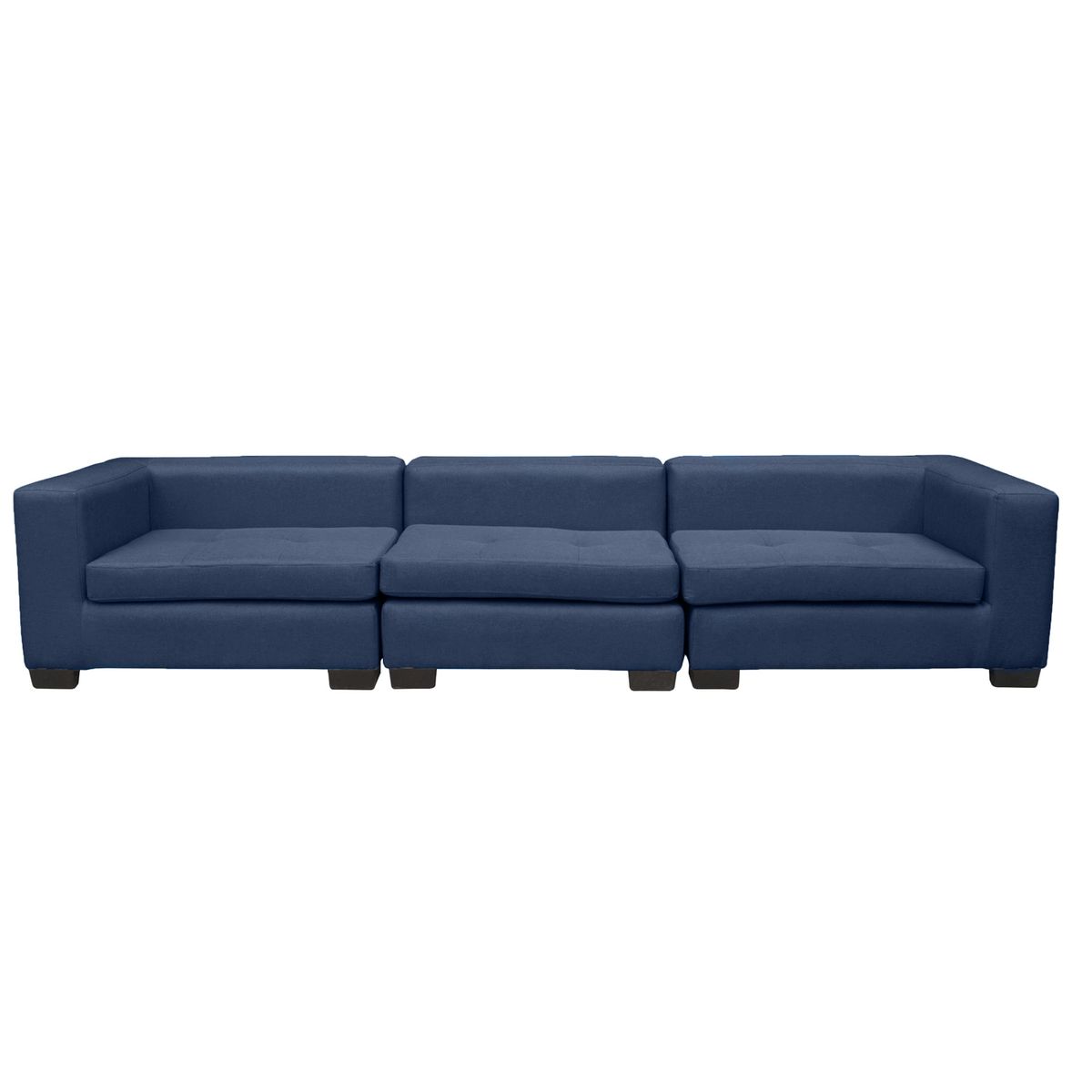 SOFAS HOME - SECCIONAL ROMA FELPA AZUL 3 CUERPOS