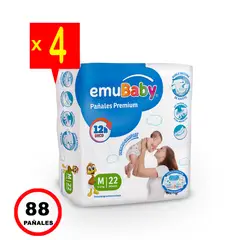 EMUBABY - Pañales Premium Manga X4 - 22 Und. C/U - Talla M