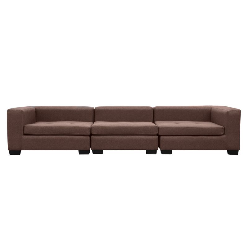 SOFAS HOME - SECCIONAL ROMA FELPA CAFE 3 CUERPOS