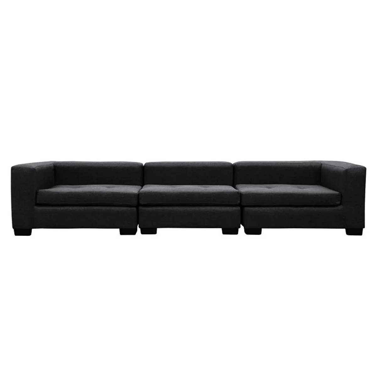 SOFAS HOME - SECCIONAL ROMA FELPA NEGRO 3 CUERPOS