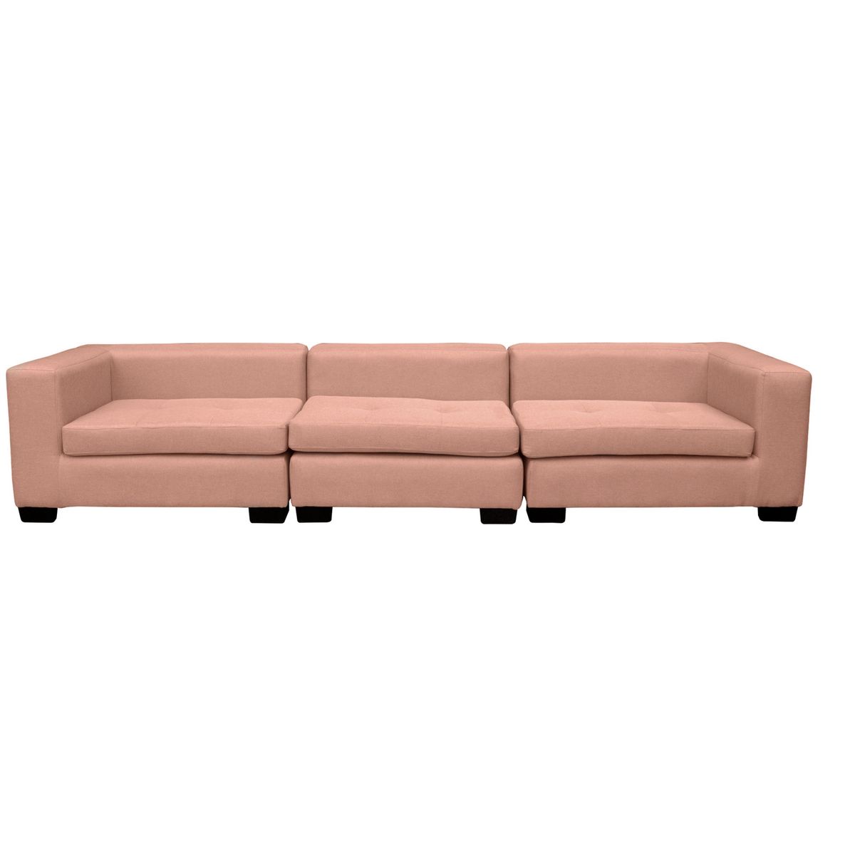 SOFAS HOME - SECCIONAL ROMA FELPA PALO ROSA 3 CUERPOS