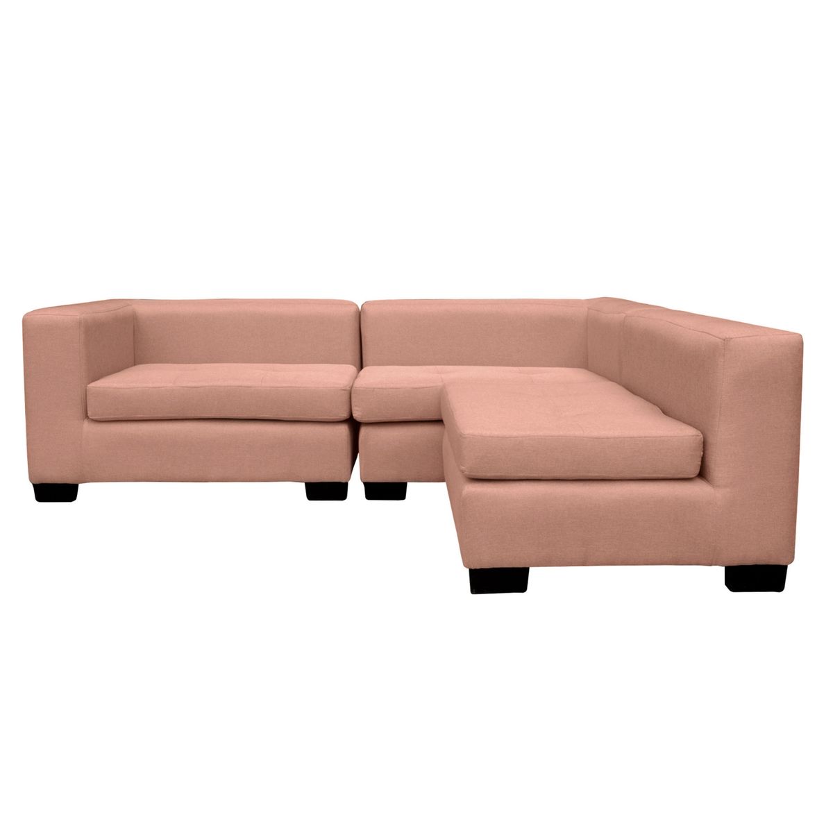 SOFAS HOME - SECCIONAL ROMA FELPA PALO ROSA 3 CUERPOS