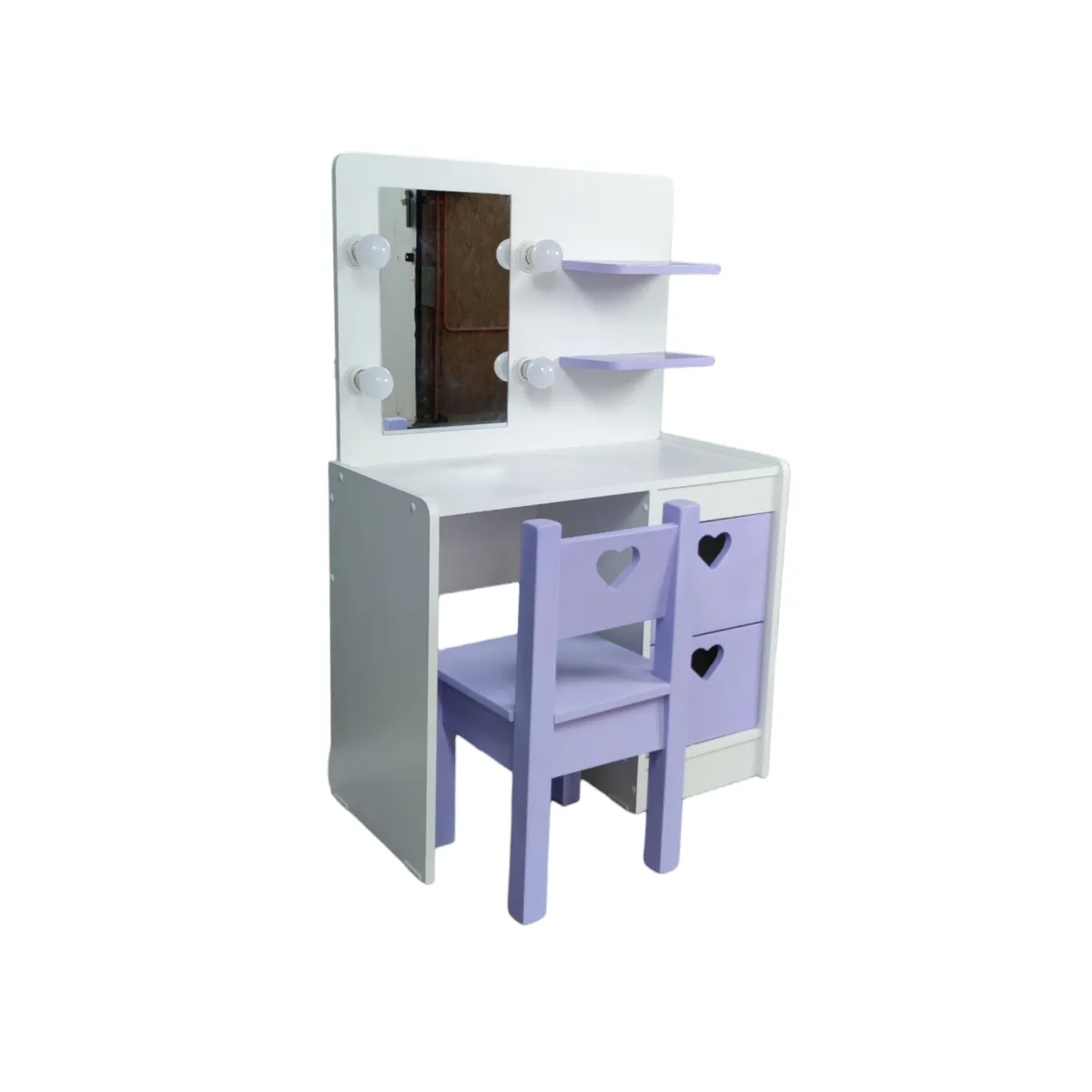 MUEBLES KIDS - Tocador y silla infantl Lila corazon