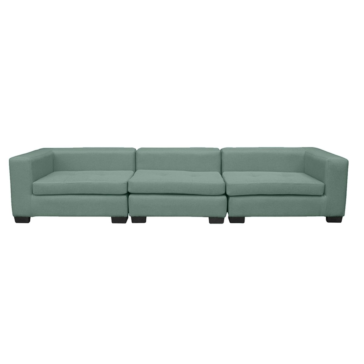 SOFAS HOME - SECCIONAL ROMA FELPA VERDE 3 CUERPOS