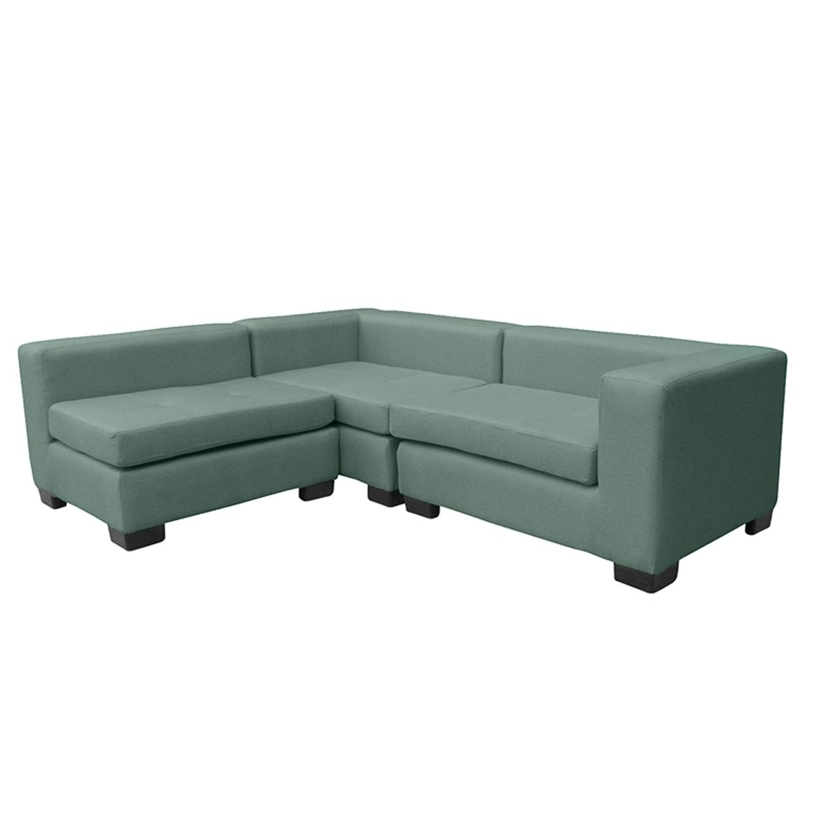 SOFAS HOME - SECCIONAL ROMA FELPA VERDE 3 CUERPOS