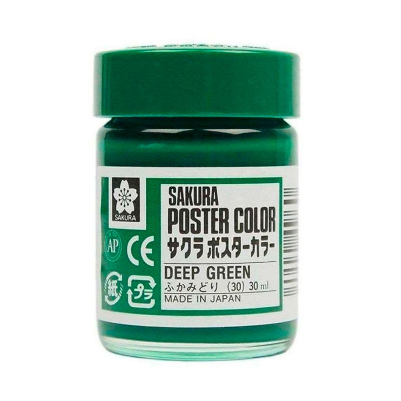 SAKURA - Témpera Profesional Poster Color Sakura Verde Intenso 30ml