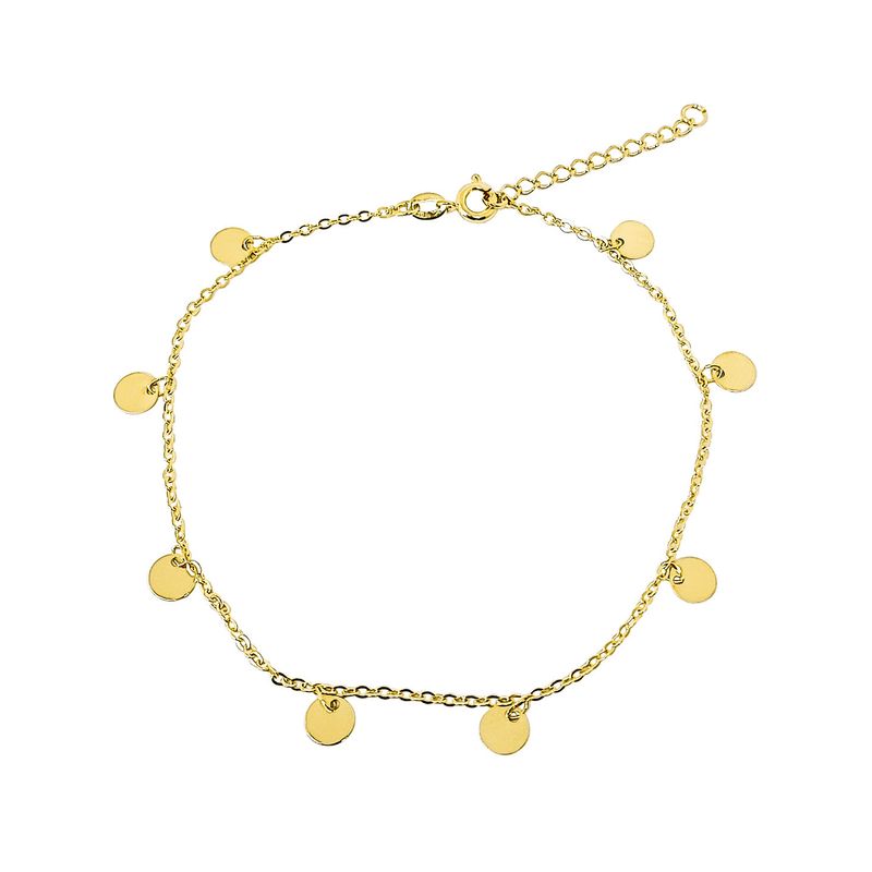 ANDREA COGGIOLA JOYAS - Tobillera Discos Colgantes Enchapada Oro 18K