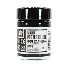 SAKURA - Témpera Profesional Poster Color Negro 30ml