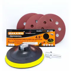 MAKAWA - JUEGO DE ACCESORIOS PARA PULIDOR CON ADAPTADOR 4.5 PULGADAS