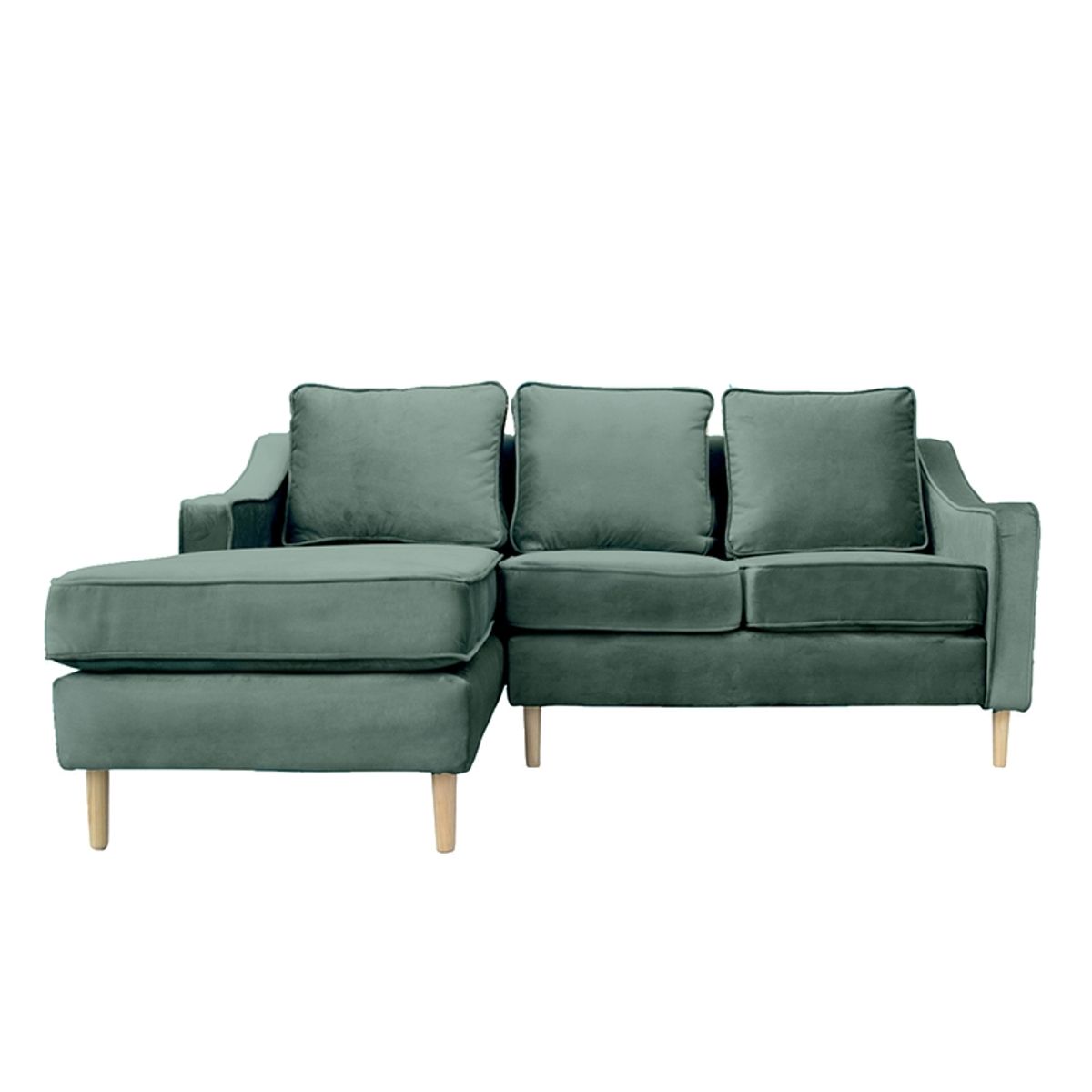 SOFAS HOME - SECCIONAL BARCELONA CHENILLE TIPO LINO VERDE