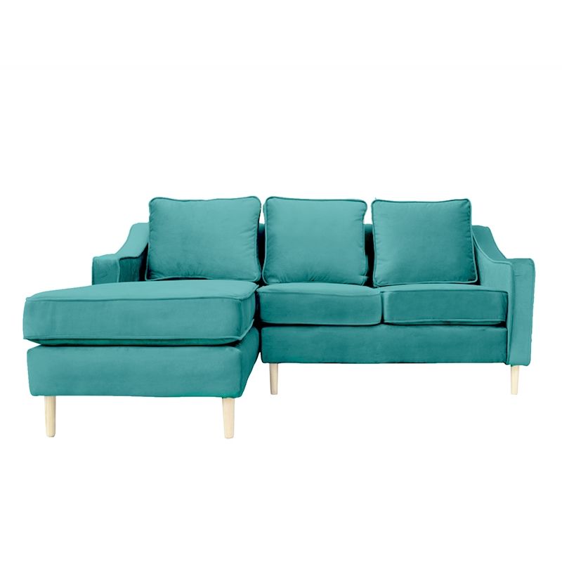 SOFAS HOME - SECCIONAL BARCELONA CHENILLE TIPO LINO TURQUESA