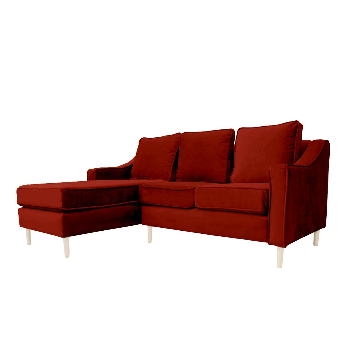 SOFAS HOME - SECCIONAL BARCELONA CHENILLE TIPO LINO ROJO