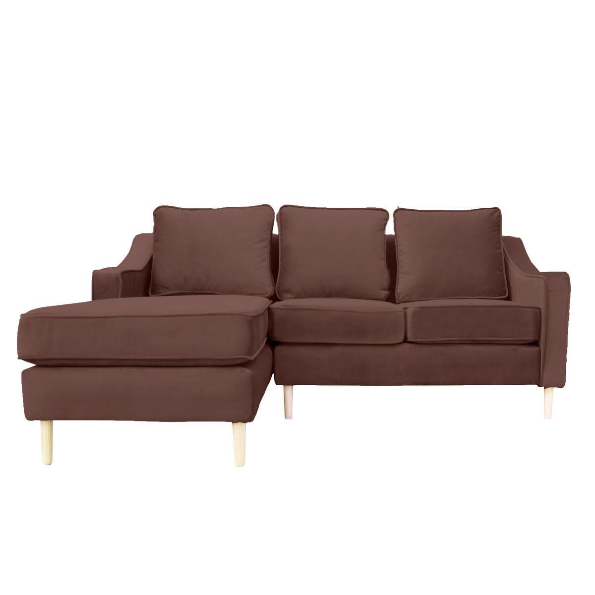 SOFAS HOME - SECCIONAL BARCELONA CHENILLE TIPO LINO CAFÉ