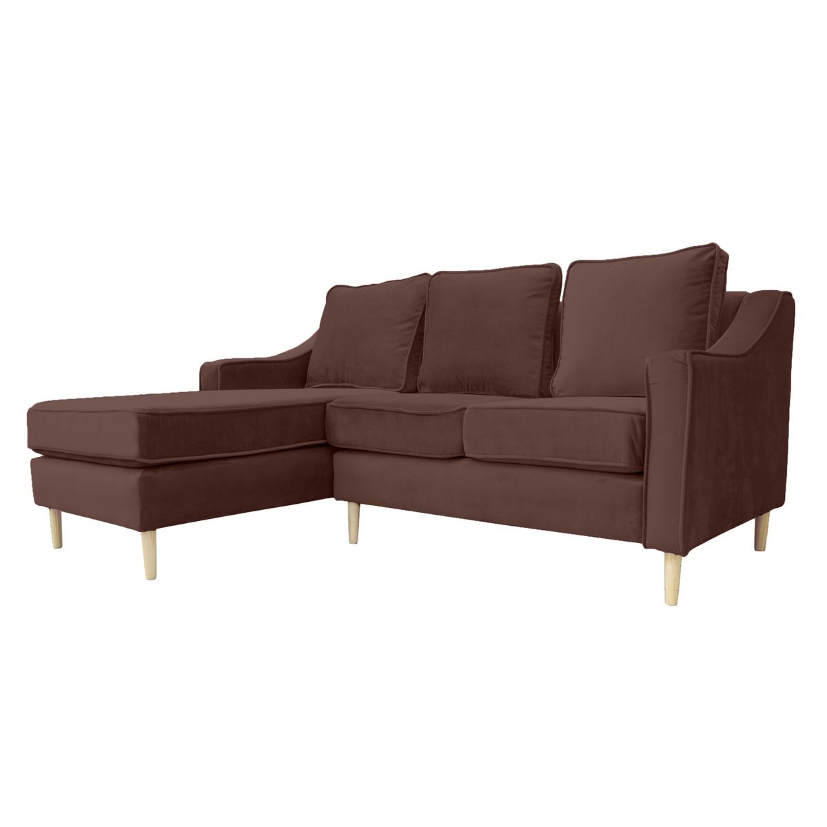 SOFAS HOME - SECCIONAL BARCELONA CHENILLE TIPO LINO CAFÉ