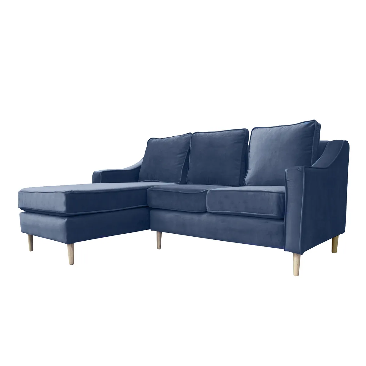 SOFAS HOME - SECCIONAL BARCELONA CHENILLE TIPO LINO AZUL