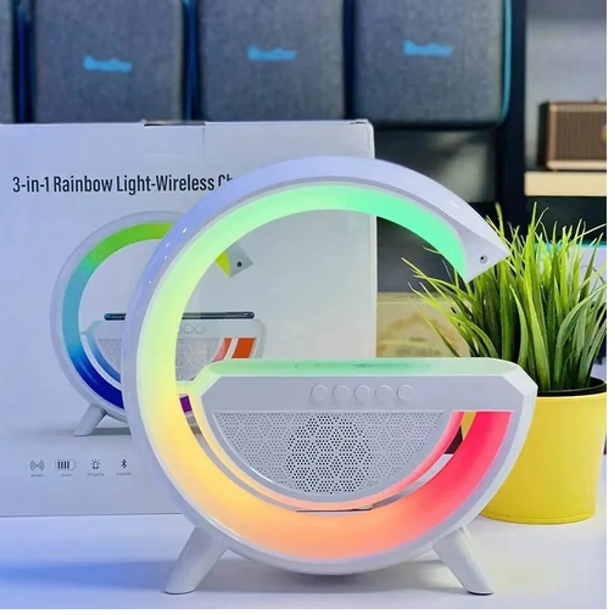 GENERICO - Lámpara De Mesa 3 en 1 Altavoz Bluetooth Inteligente Parlante Cargador