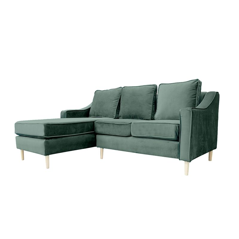 SOFAS HOME - SECCIONAL BARCELONA FELPA VERDE  3 CUERPOS