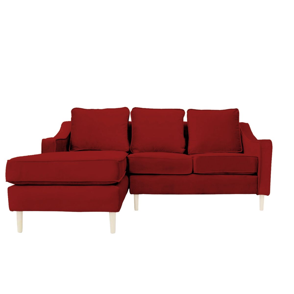 SOFAS HOME - SECCIONAL BARCELONA FELPA ROJO 3 CUERPOS