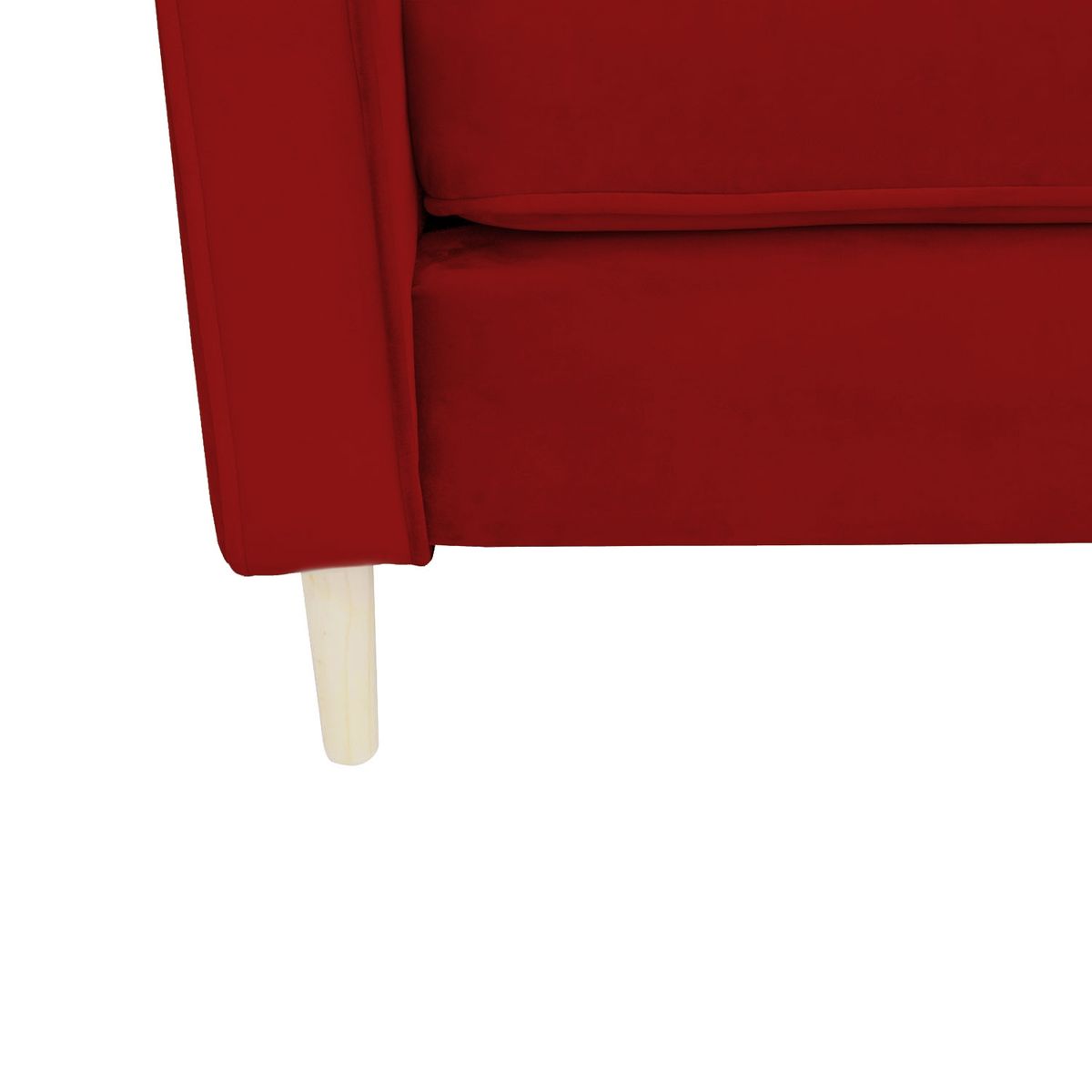 SOFAS HOME - SECCIONAL BARCELONA FELPA ROJO 3 CUERPOS
