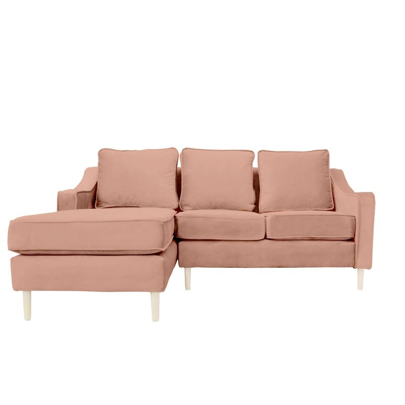SOFAS HOME - SECCIONAL BARCELONA FELPA PALO ROSA 3 CUERPOS
