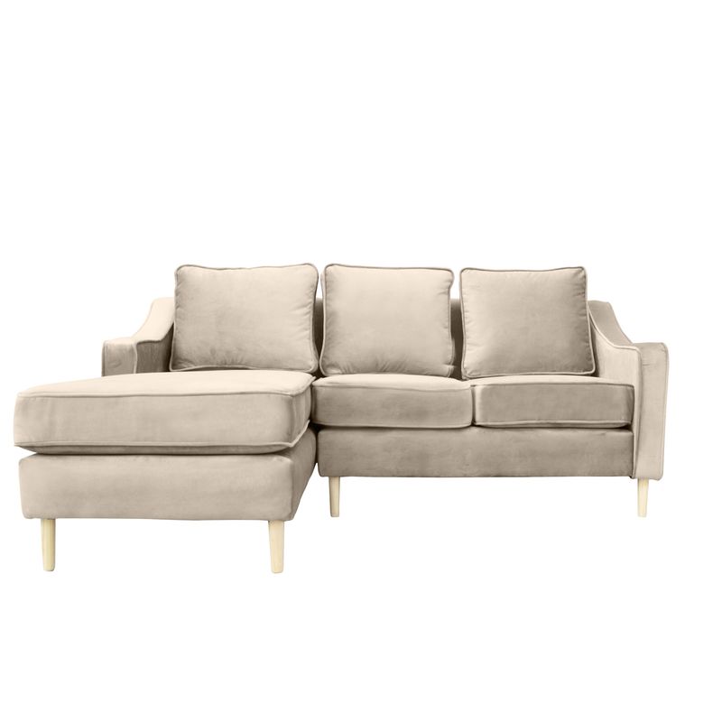 SOFAS HOME - SECCIONAL BARCELONA FELPA BEIGE  3 CUERPOS