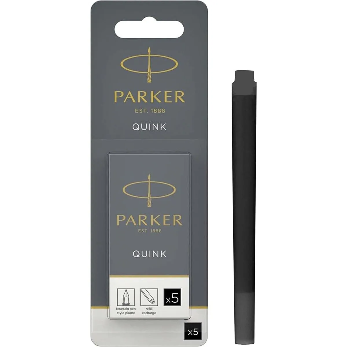 PARKER - Cartucho De Tinta para Pluma Std Caja x5 Negro