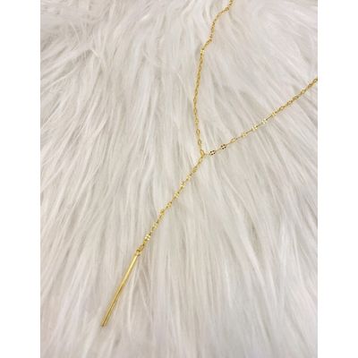 Imagen 2 del producto Collar Dama Barra Colgante Elegante Plata S925 Baño Oro Caja