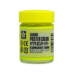 SAKURA - Témpera Profesional Poster Color AmarilloFluor 30ml