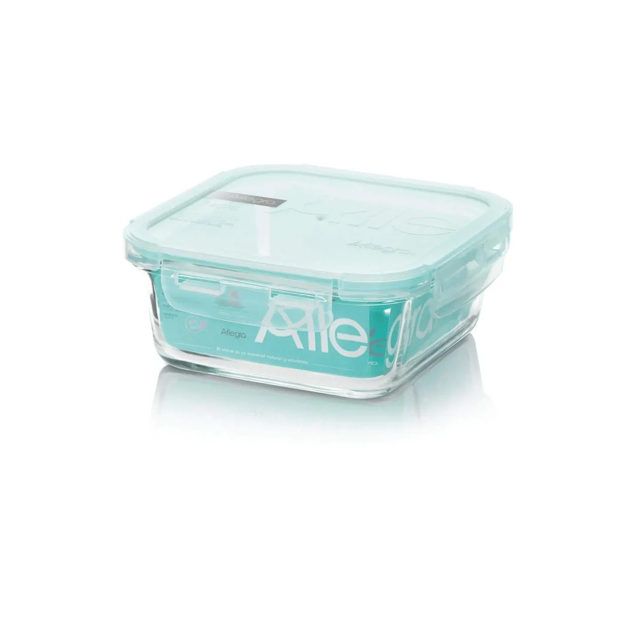 GENERICO - Contenedor Hermetico Vidrio Cuadrado 740ml Allegra