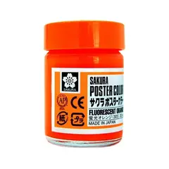 SAKURA - Témpera Profesional Poster Color NaranjaFluor 30ml