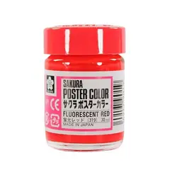 SAKURA - Témpera Profesional Poster Color RojoFluor 30ml