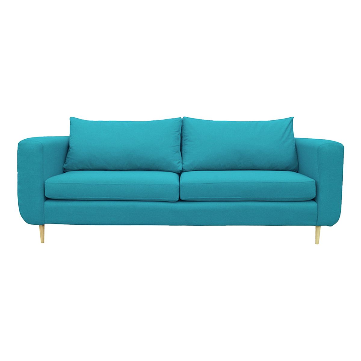 SOFAS HOME - SOFA BOLLEN FELPA TURQUESA 2 CUERPOS