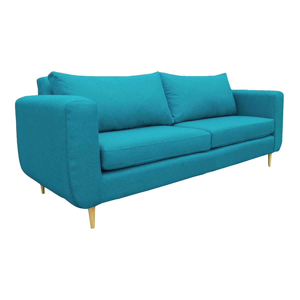 SOFAS HOME - SOFA BOLLEN FELPA TURQUESA 2 CUERPOS