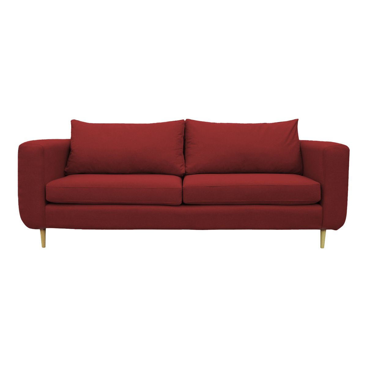 SOFAS HOME - SOFA BOLLEN FELPA ROJO 2 CUERPOS