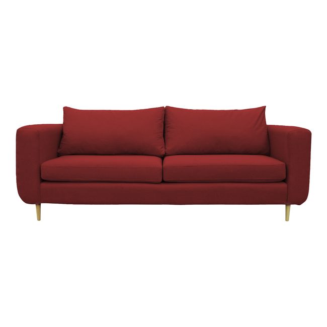 SOFAS HOME - SOFA BOLLEN FELPA ROJO 2 CUERPOS