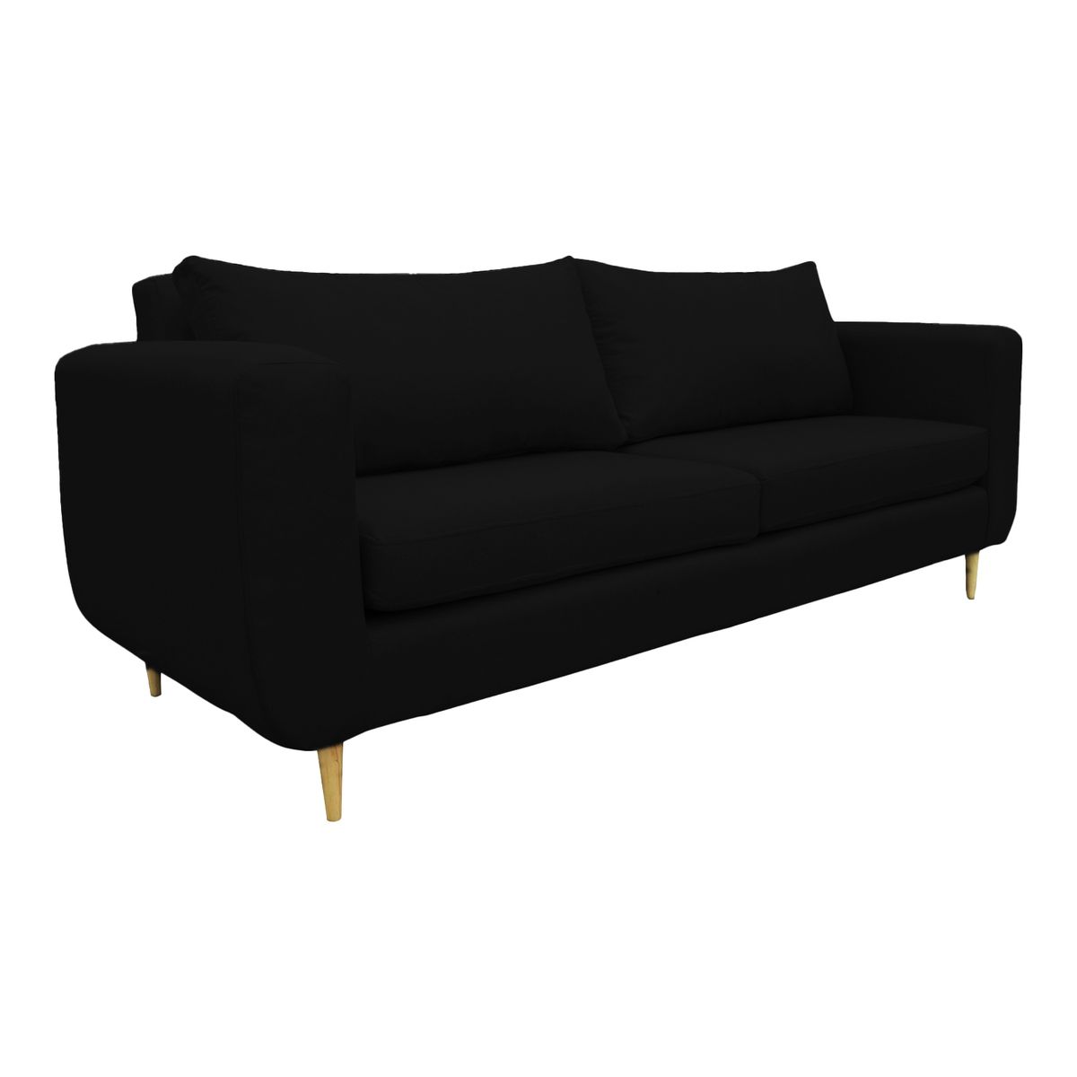 SOFAS HOME - SOFA BOLLEN FELPA NEGRO 2 CUERPOS