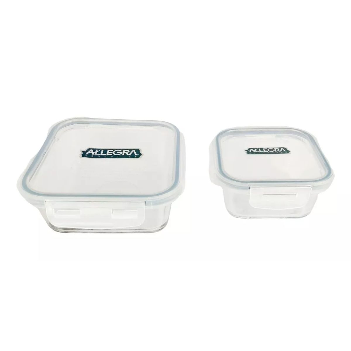 GENERICO - Pack 2 Hermetico Vidrio Templado Cuadrados 740/380ml Allegra
