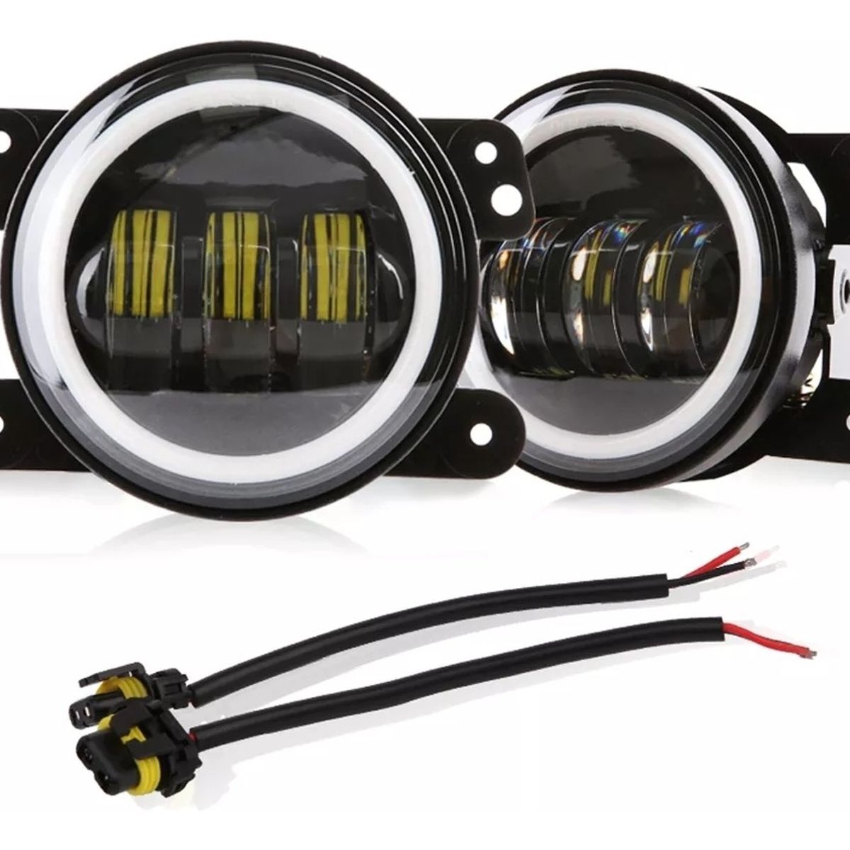 GENERICO - X2 Foco Neblinero Led Luz Antiniebla 4 Pulgadas Ojo De Angel