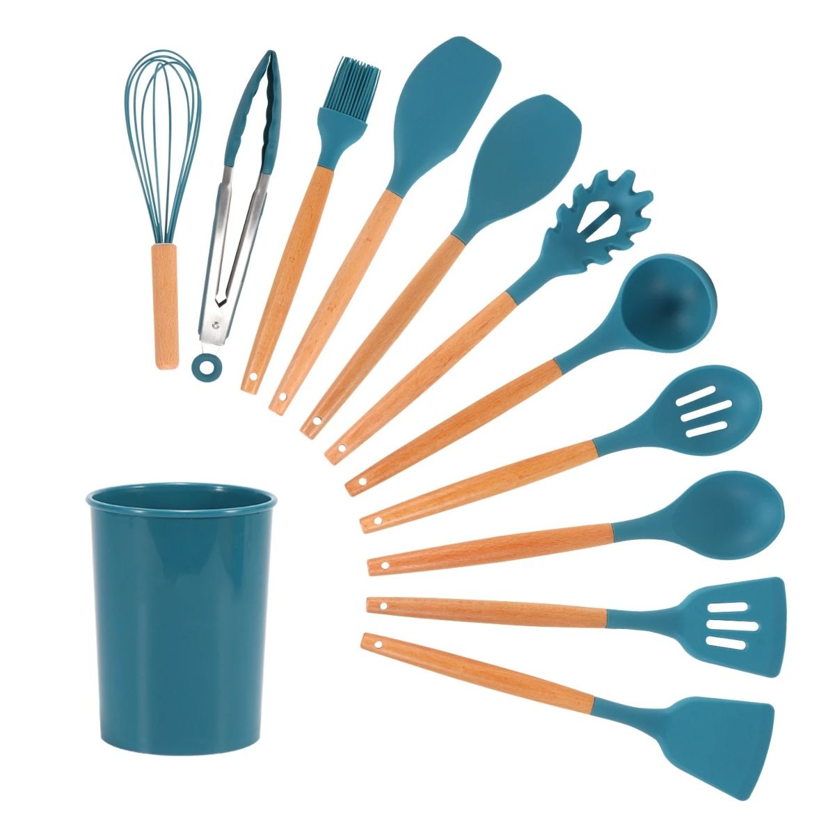 OEM - SET DE 12 PIEZAS UTENSILIOS DE COCINA DE SILICON