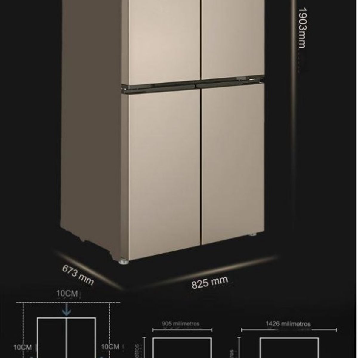 BRITANIKA - Refrigerador  Galanz 500 Lts Inox