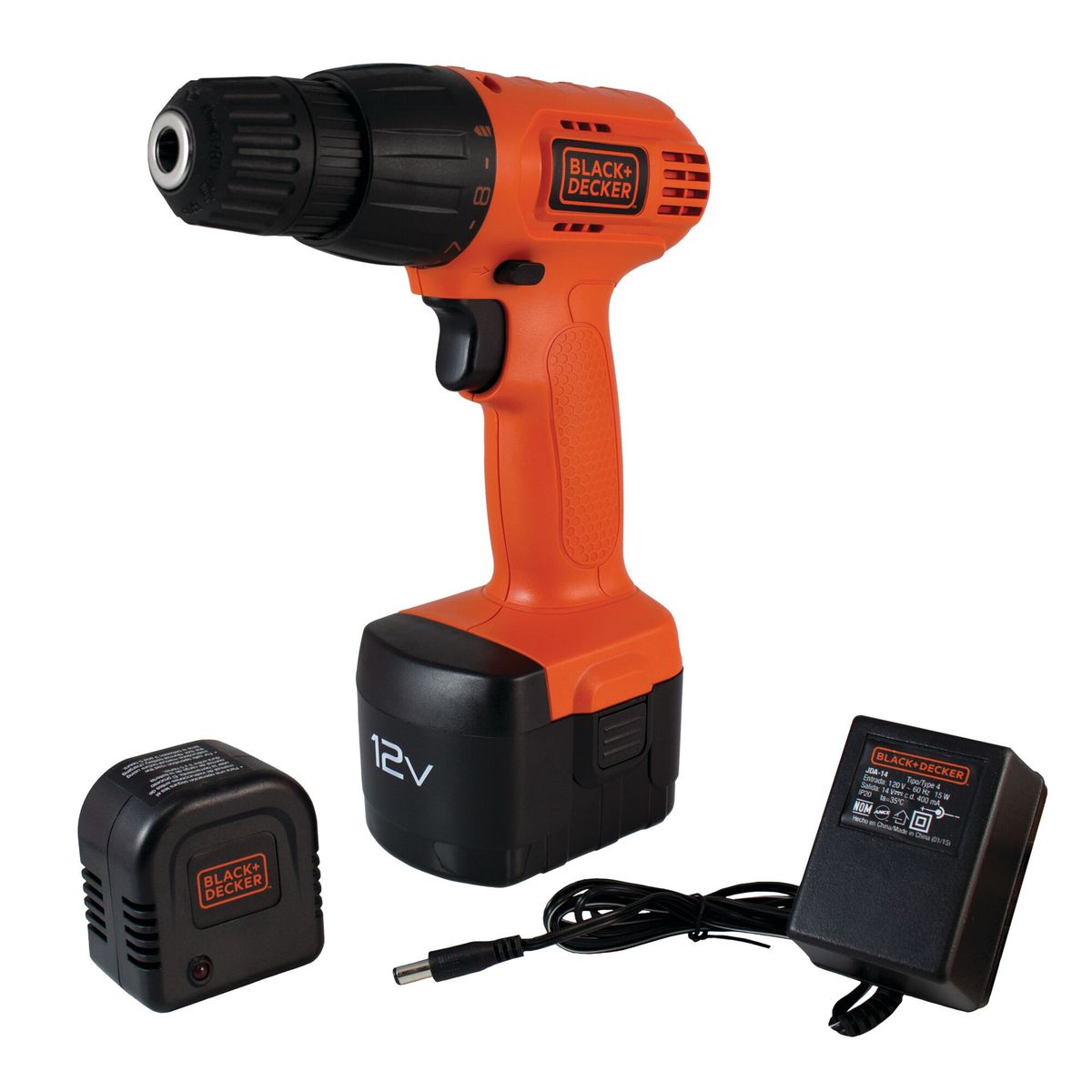 BLACK+DECKER - Kit Taladro atornillador 12V + 100 accesorios BLACK+DECKER